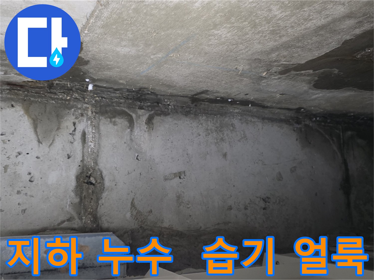 오남 두산아파트 지하 누수 - 습기 얼룩 확산