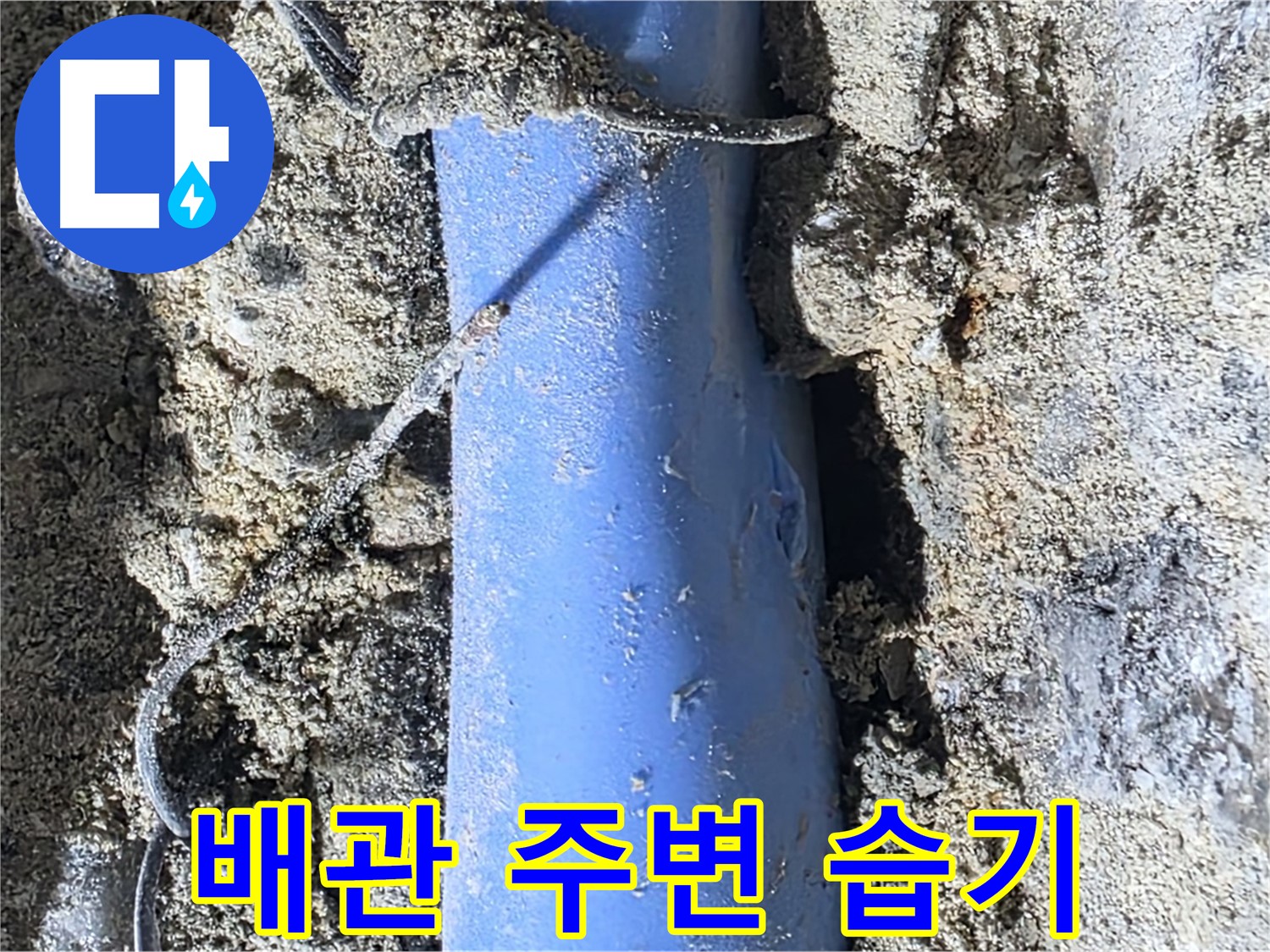 분당 쇳골로 누수 - 배관 주변에 습기가 차 있는 모습 - 누수의 징후입니다.