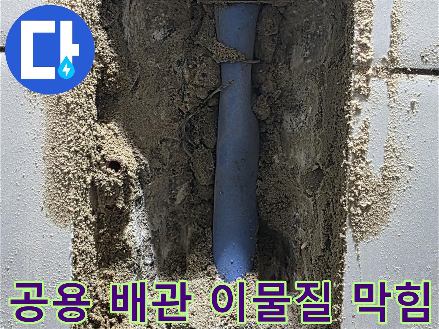 성남 누수 - 공용 배관 이물질 막힘으로 누수 발생