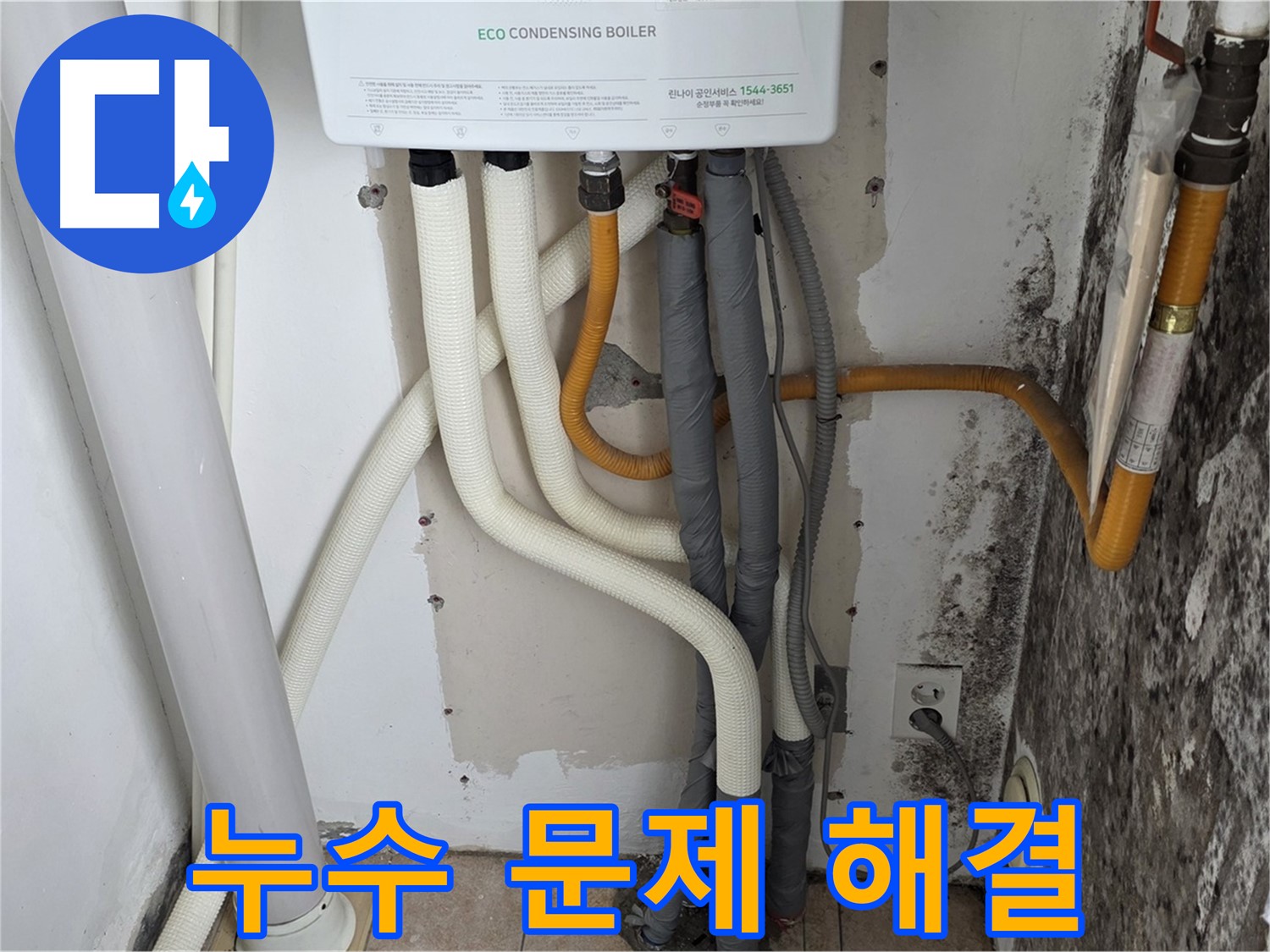 길음1동 아파트 누수 문제 해결 - 곰팡이 핀 벽, 보일러 하단 배관 누수 완벽 차단 성공
