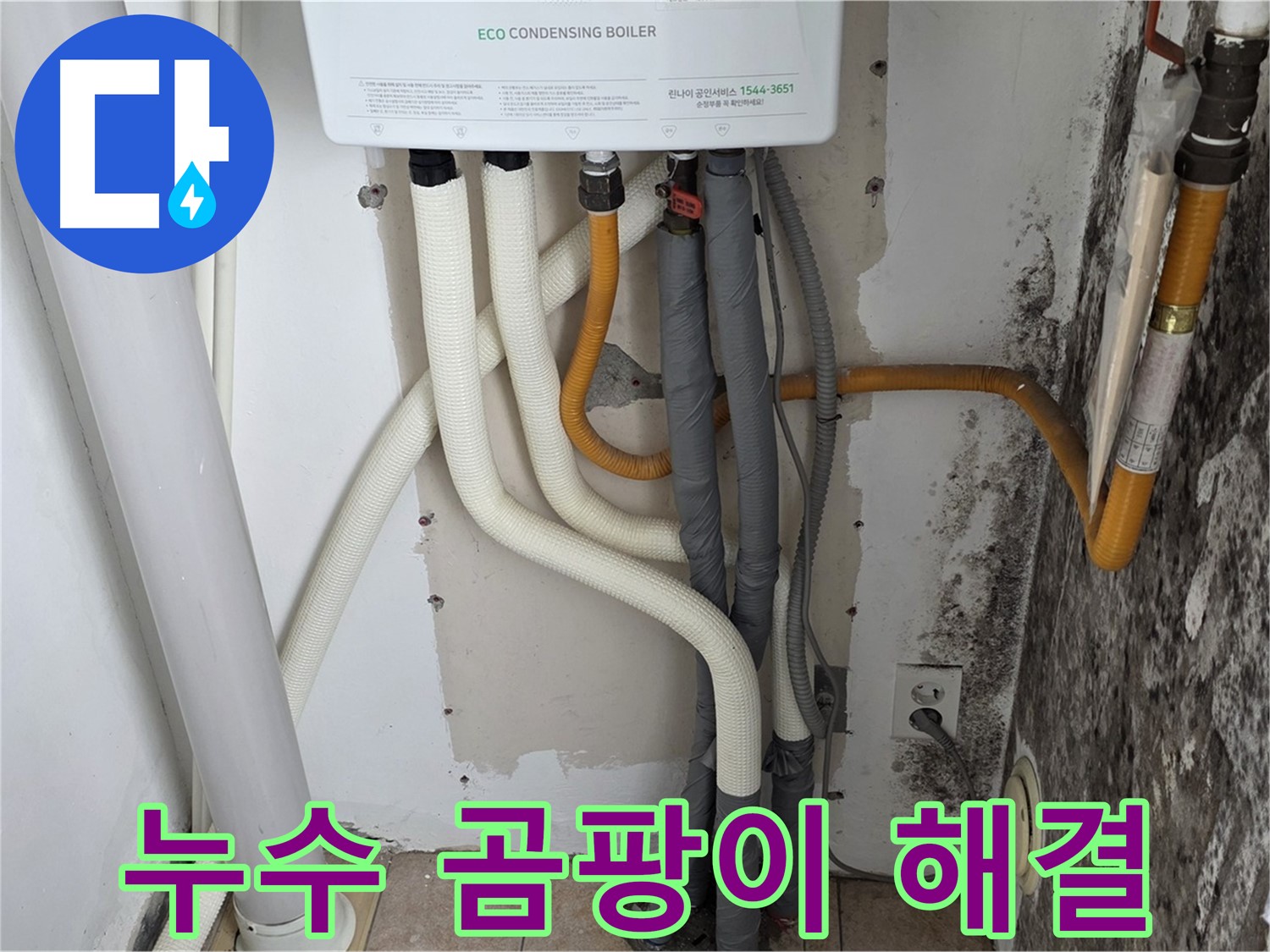 길음동 아파트 누수 문제 해결 - 보일러 배관 누수와 곰팡이 제거 작업