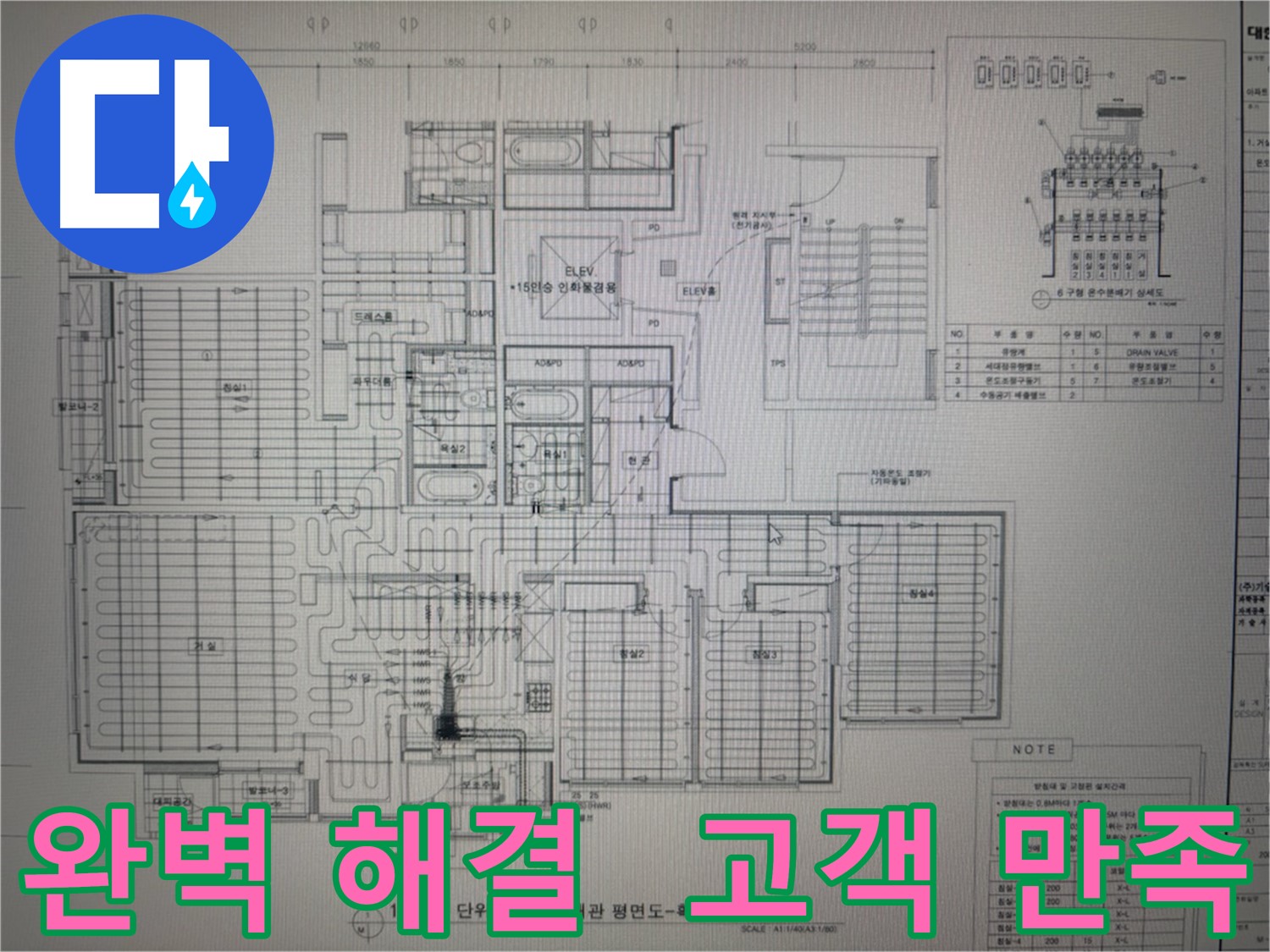 분당구 운중동 산운로 누수 - 완벽한 해결, 고객님의 만족이 최우선