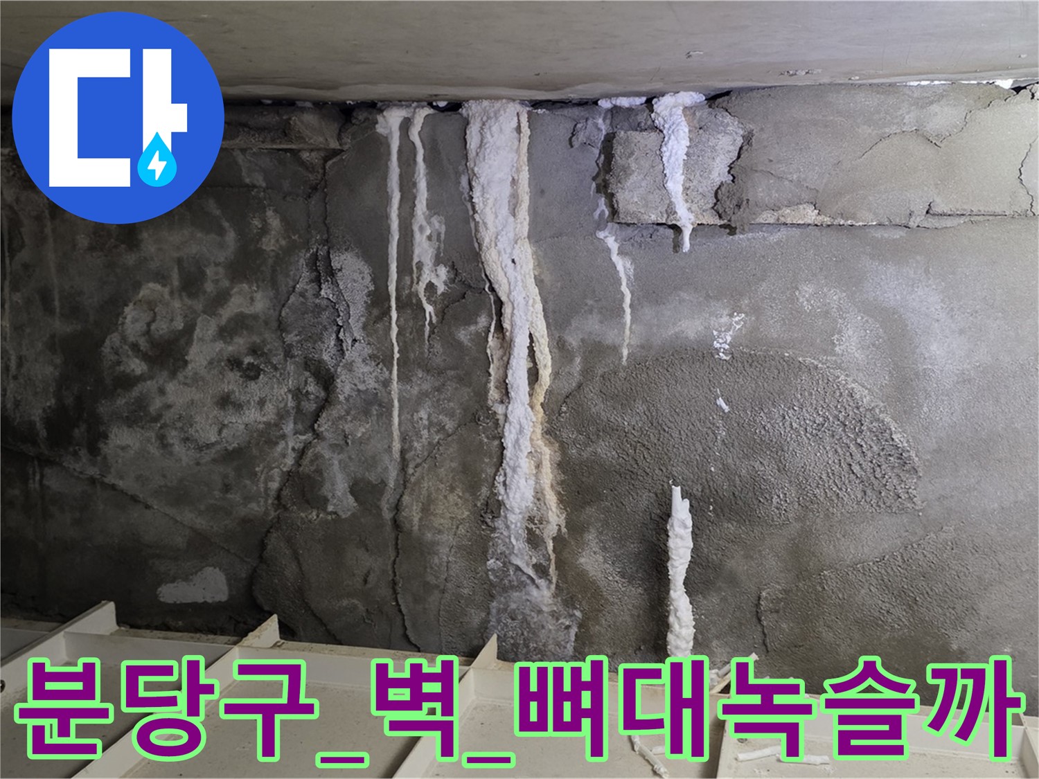 분당구 콘크리트 벽 - 석회수 샤워, 건물 뼈대 녹슬까 조마조마