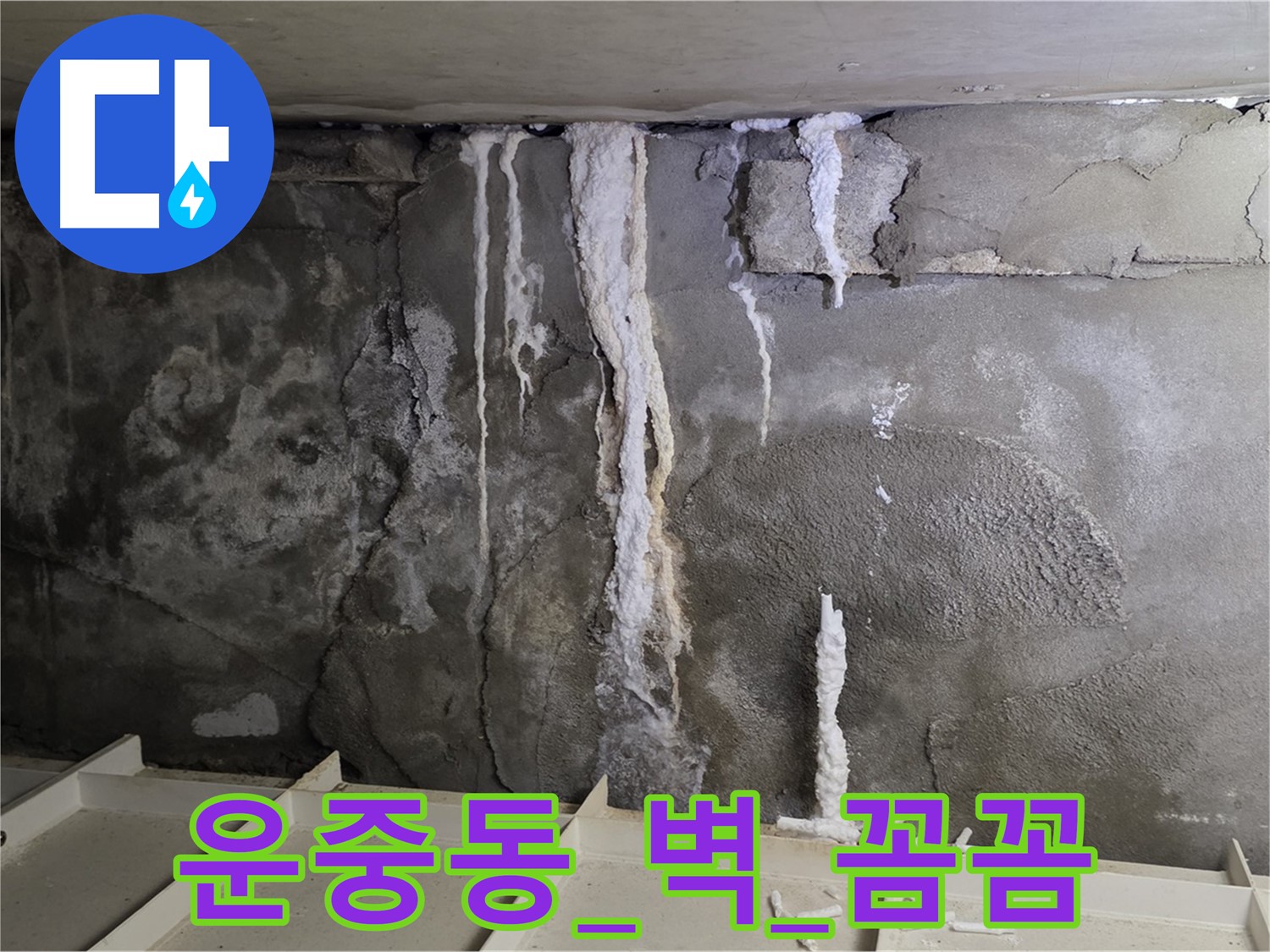 운중동 콘크리트 벽 - 부실 공사, 누수 재발 우려, 꼼꼼 시공
