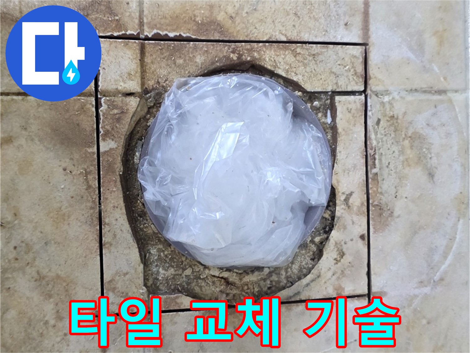 숙련된 기술로 깨진 타일 완벽 교체 - 꼼꼼한 시공