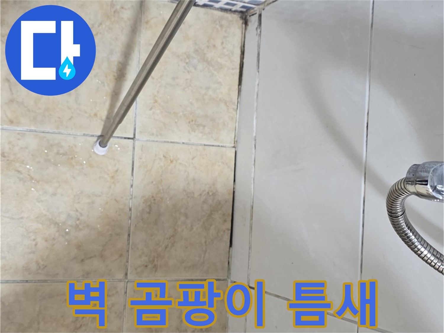 욕실 벽 곰팡이 - 타일 틈새 누수 - 완벽 해결