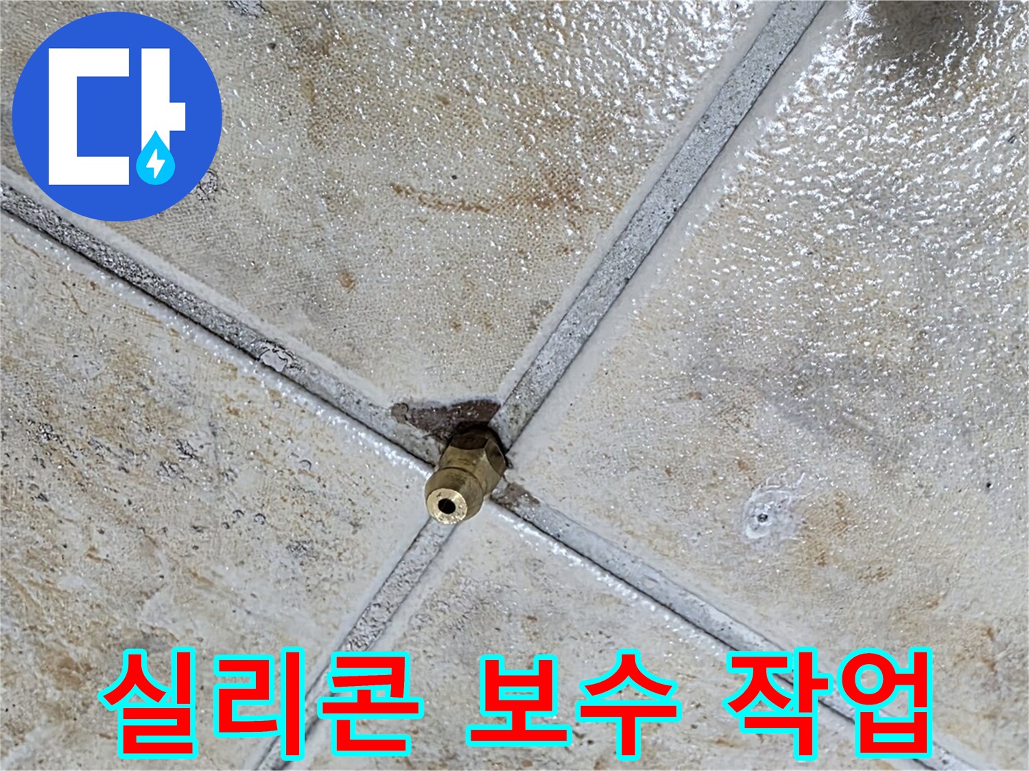 타일 틈새 누수 - 실리콘 보수 작업