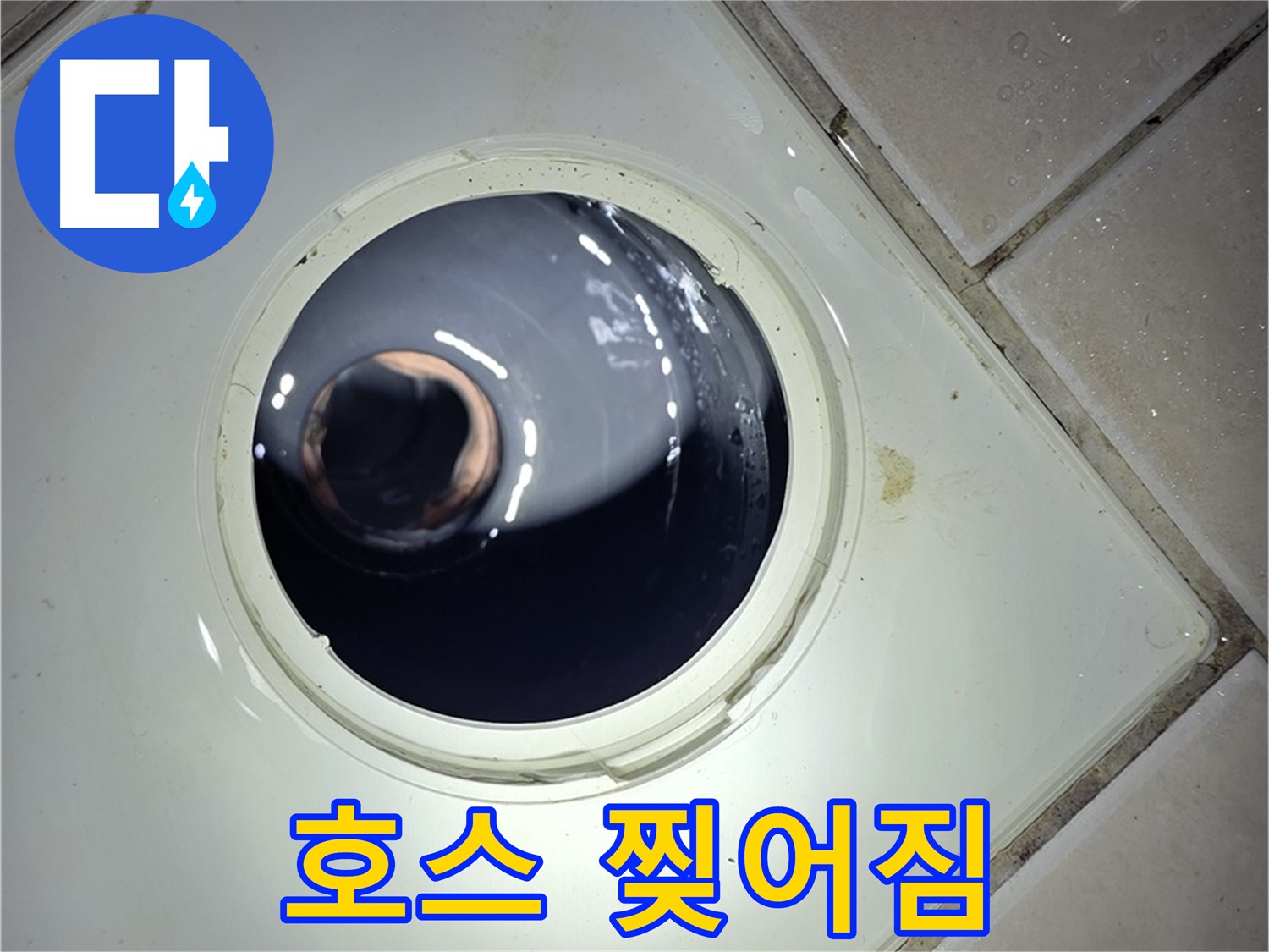 양주 백석 서광아파트 배수구 호스 찢어짐 - 새 호스 교체, 누수 해결