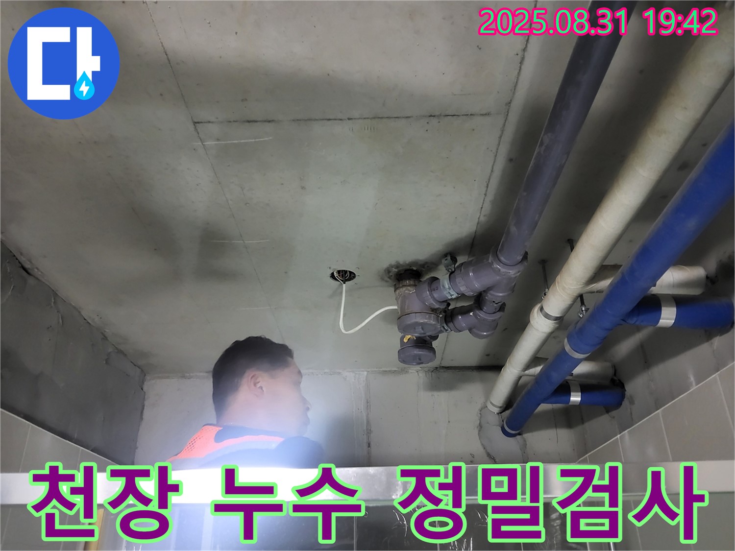 분당 운중동 산운로 누수탐지 - 천장 누수 원인 파악을 위한 정밀 검사 진행 중!