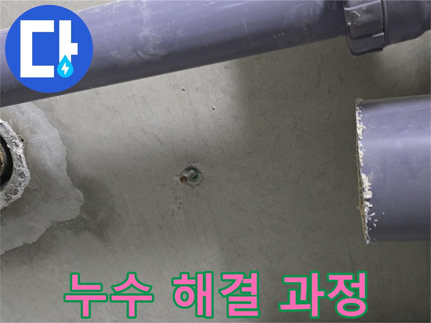 분당 운중동 산운마을 누수 현장에서 누수 해결 과정을 보여주는 사진입니다 - 누수 탐지부터 완벽한 시공까지 책임지고 해결합니다.