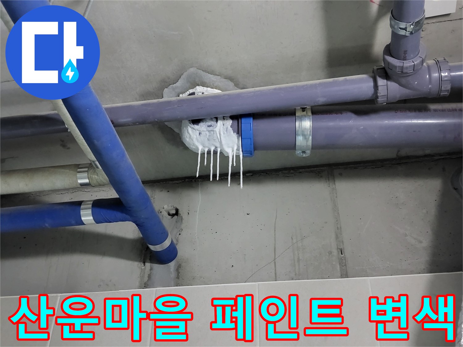 산운마을 하수 누수 - 페인트 변색과 곰팡이 의심