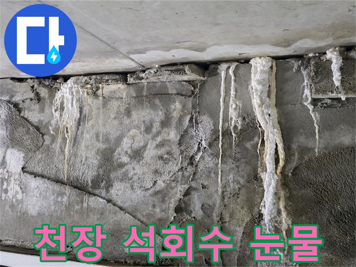 운중동 누수 - 천장 석회수 눈물, 붕괴 초읽기