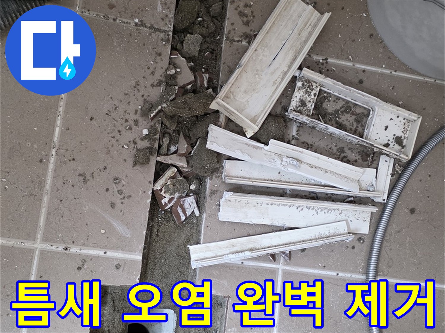일동면 트랜치 철거 후 배수구 주변 틈새 오염 물질 완벽 제거 작업