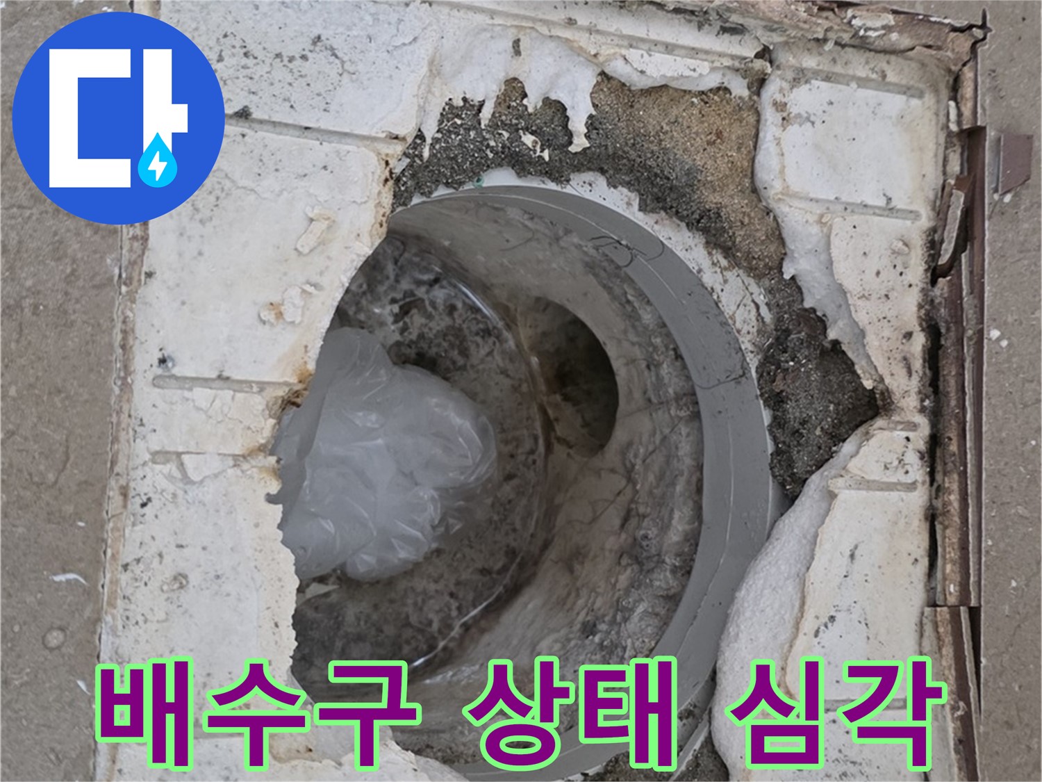 포천 일동 아파트 - 욕실 배수구 상태 심각