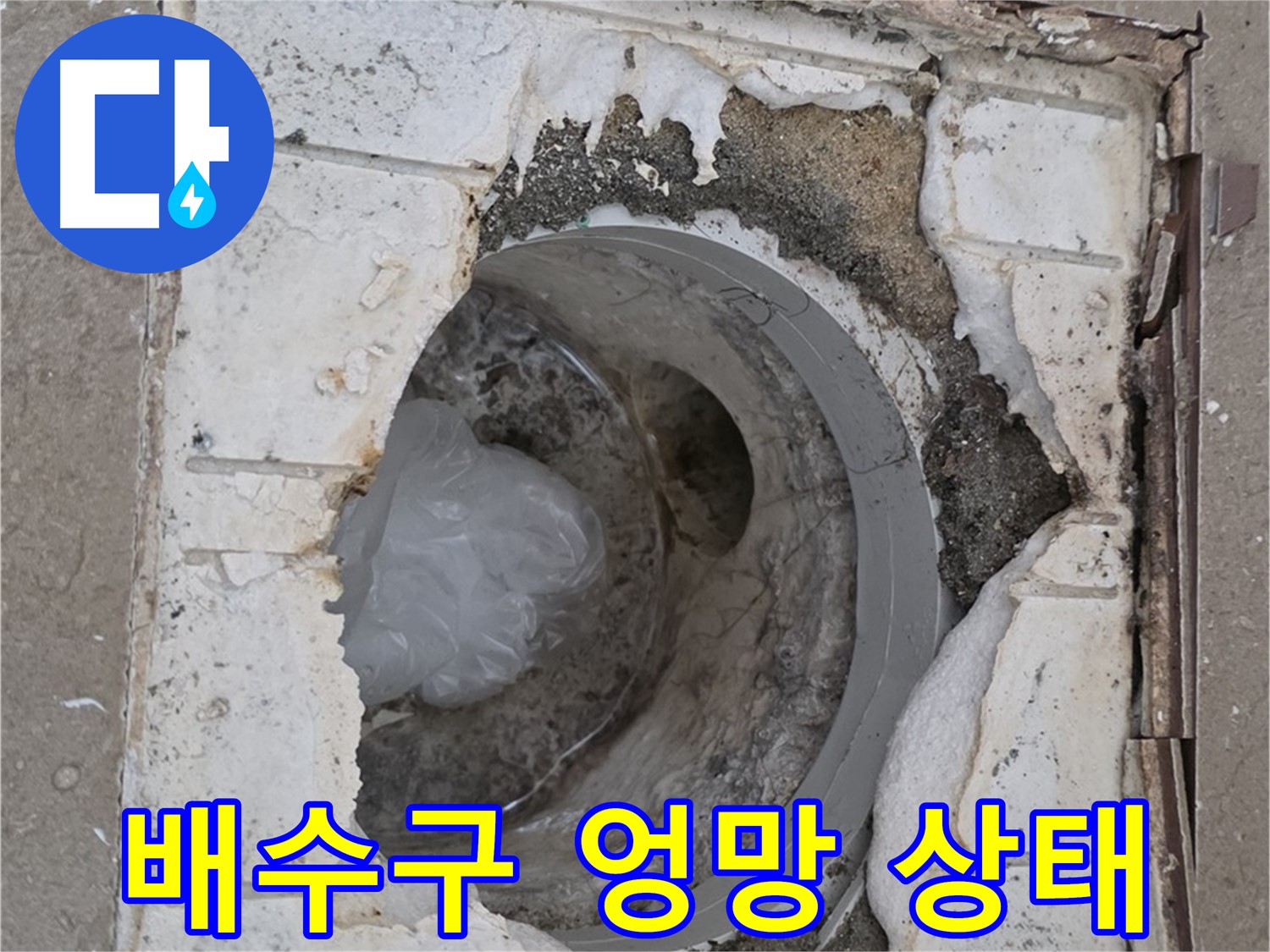 포천 일동 아파트 - 욕실 배수구 엉망 상태