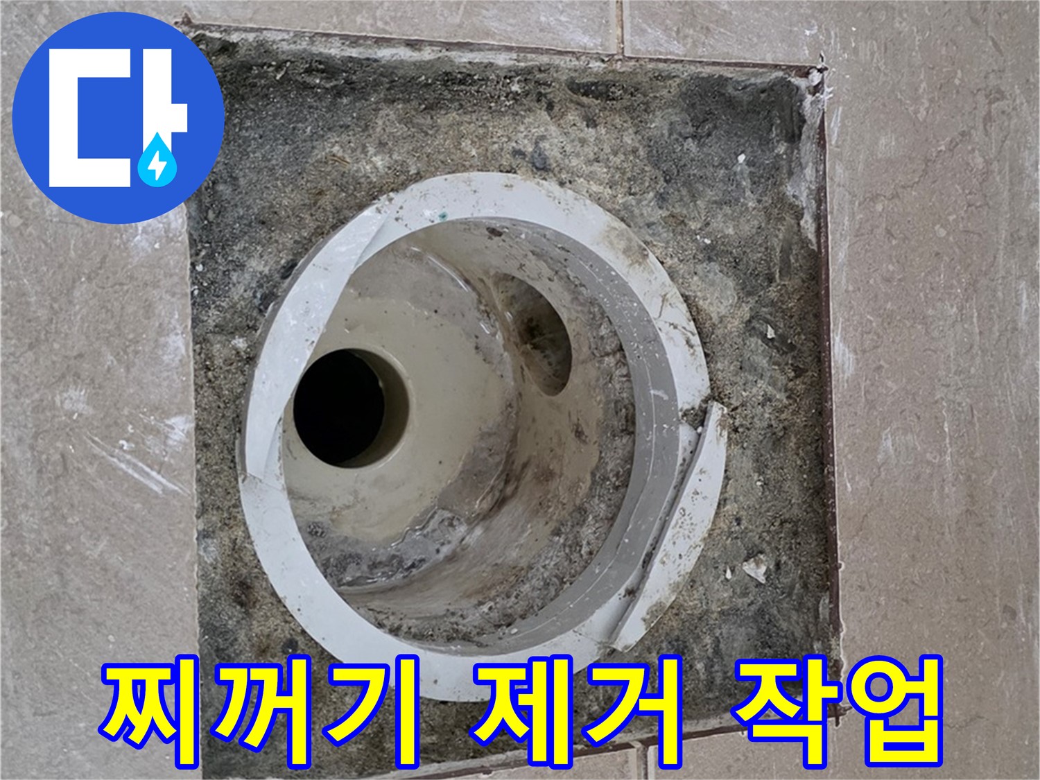 포천 일동 아파트 화장실 하수구 누수 - 물때 및 찌꺼기 제거 작업