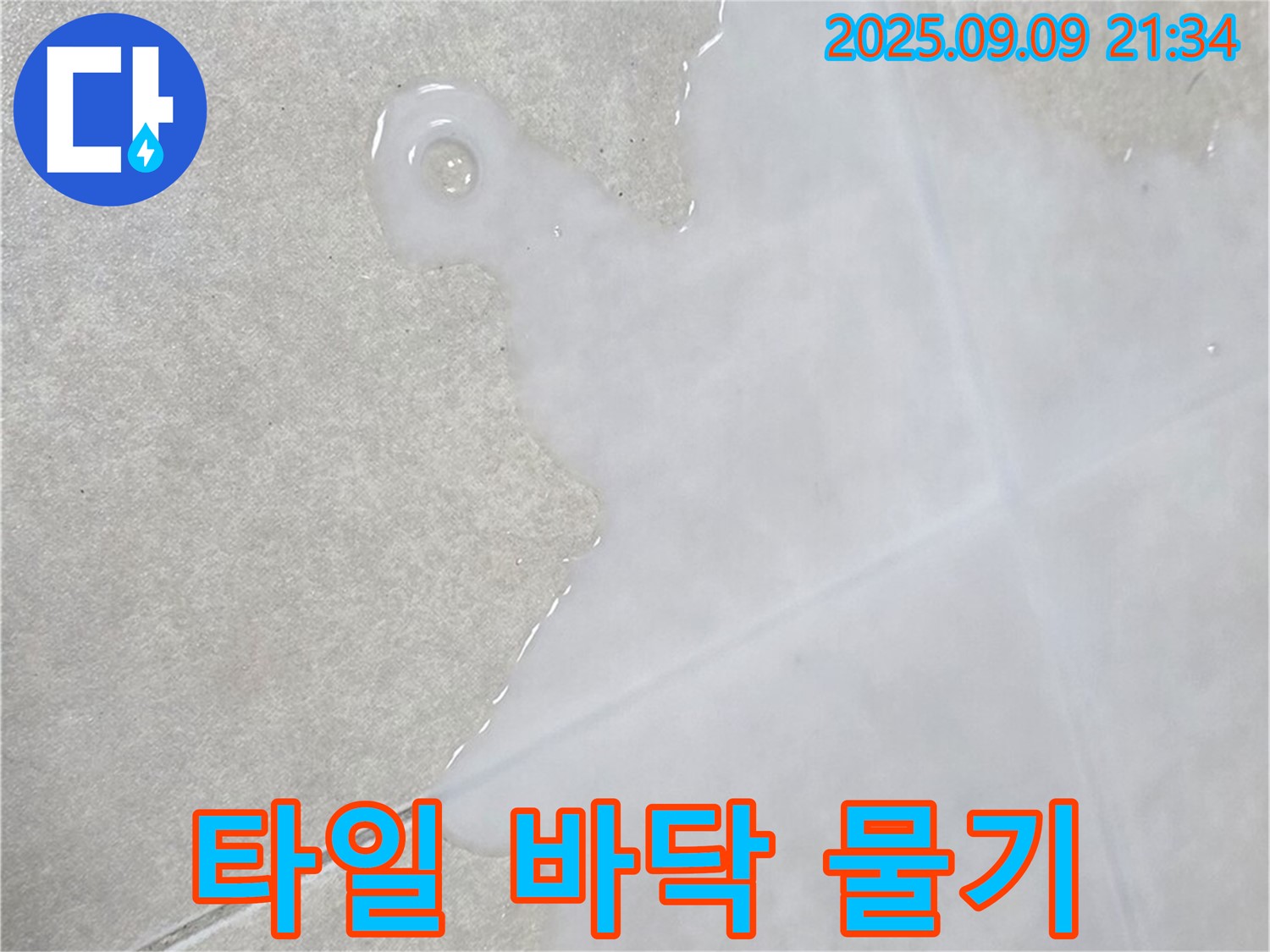 양주 옥정 율정마을 아파트 타일 바닥 물기 - 꼼꼼하게 책임 시공