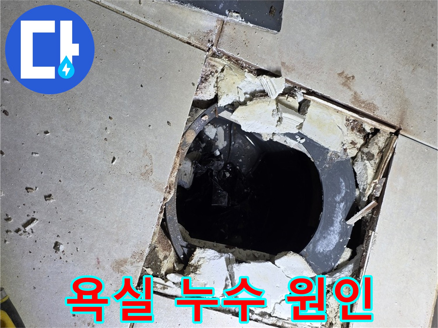 양주 옥정동 율정마을 욕실 누수 - 원인 탐색을 위한 배수구 주변 점검