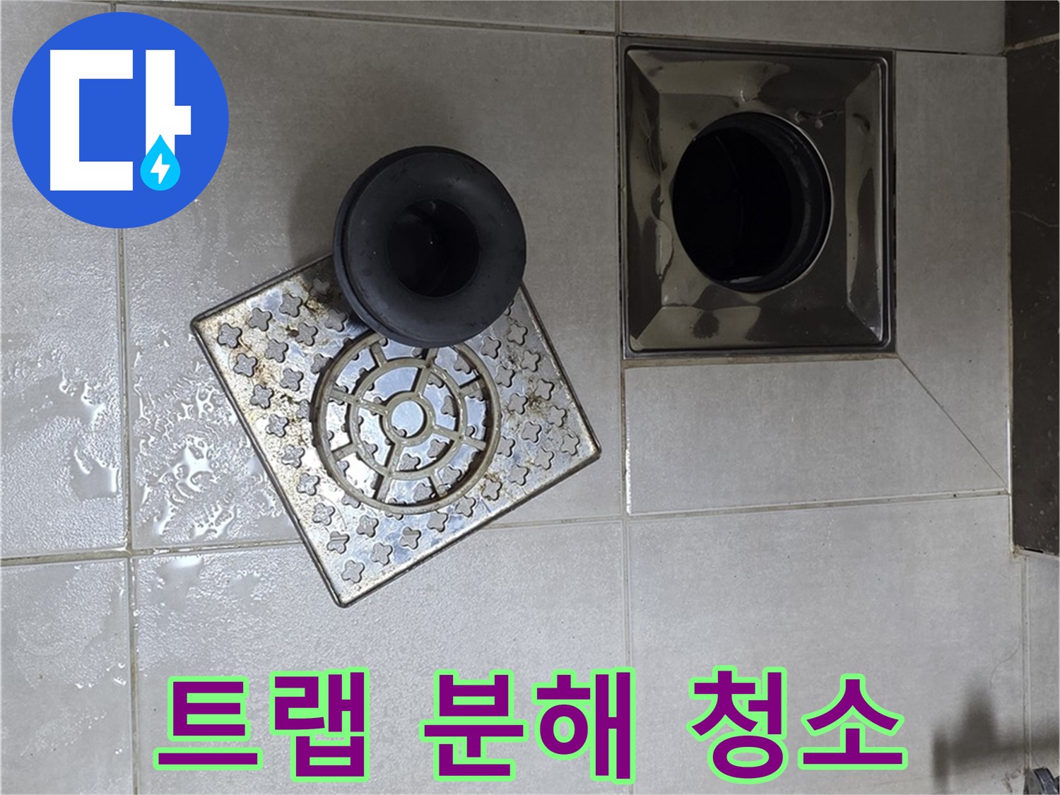 옥정 율정마을 아파트 욕실 배수구 트랩 분해 청소 - 꼼꼼하게 이물질 제거로 누수 해결