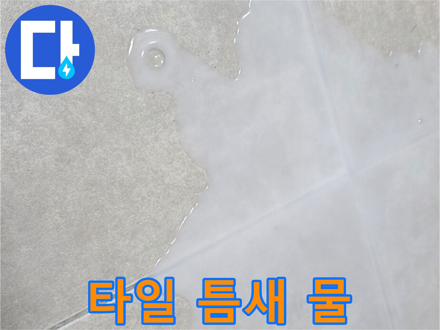 옥정신도시 율정마을 아파트 타일 틈새 물 고임 - 누수 가능성 확인