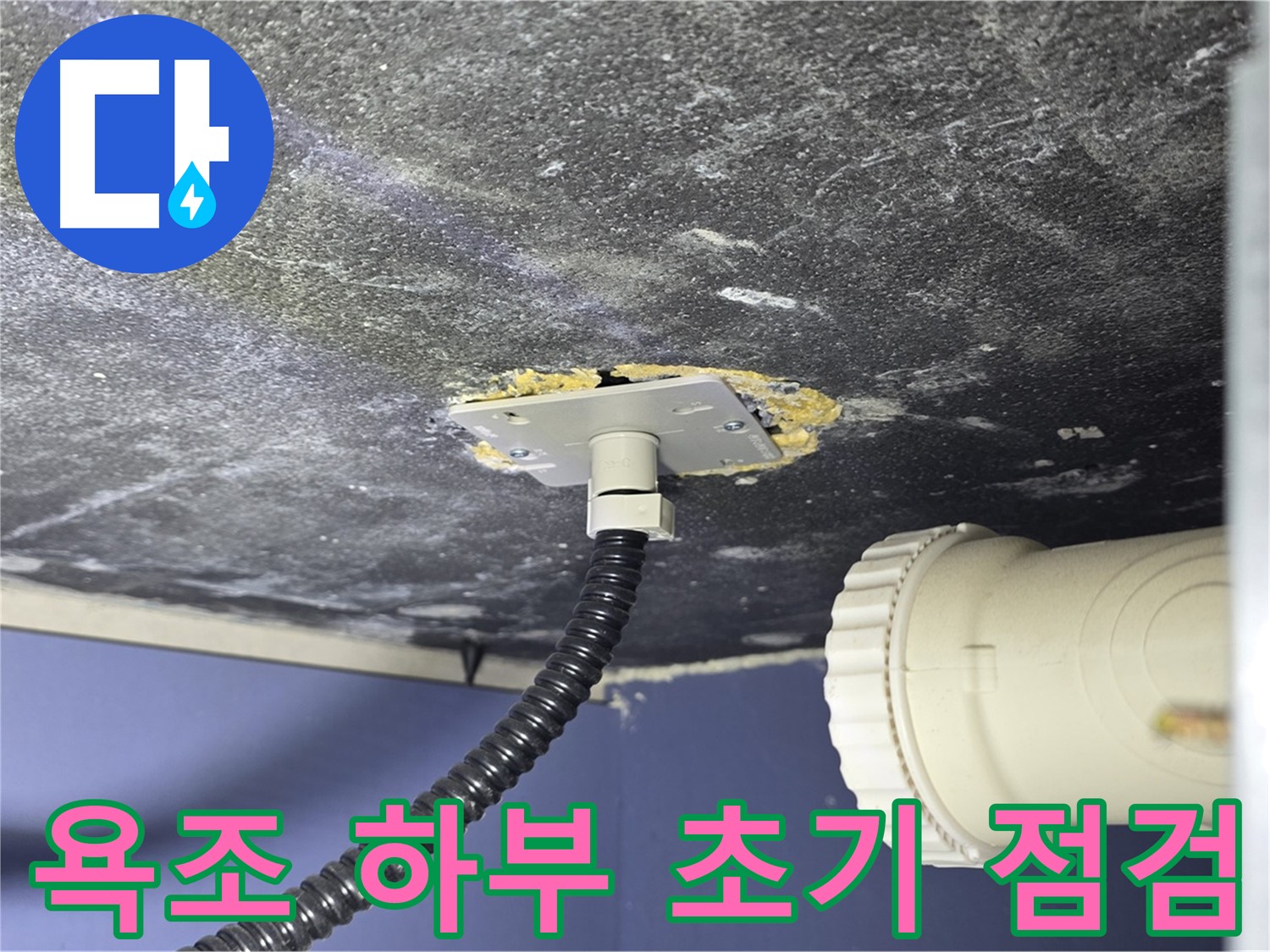 운정어반프라임 욕조 누수 - 욕조 하부 누수를 초기 점검하는 모습