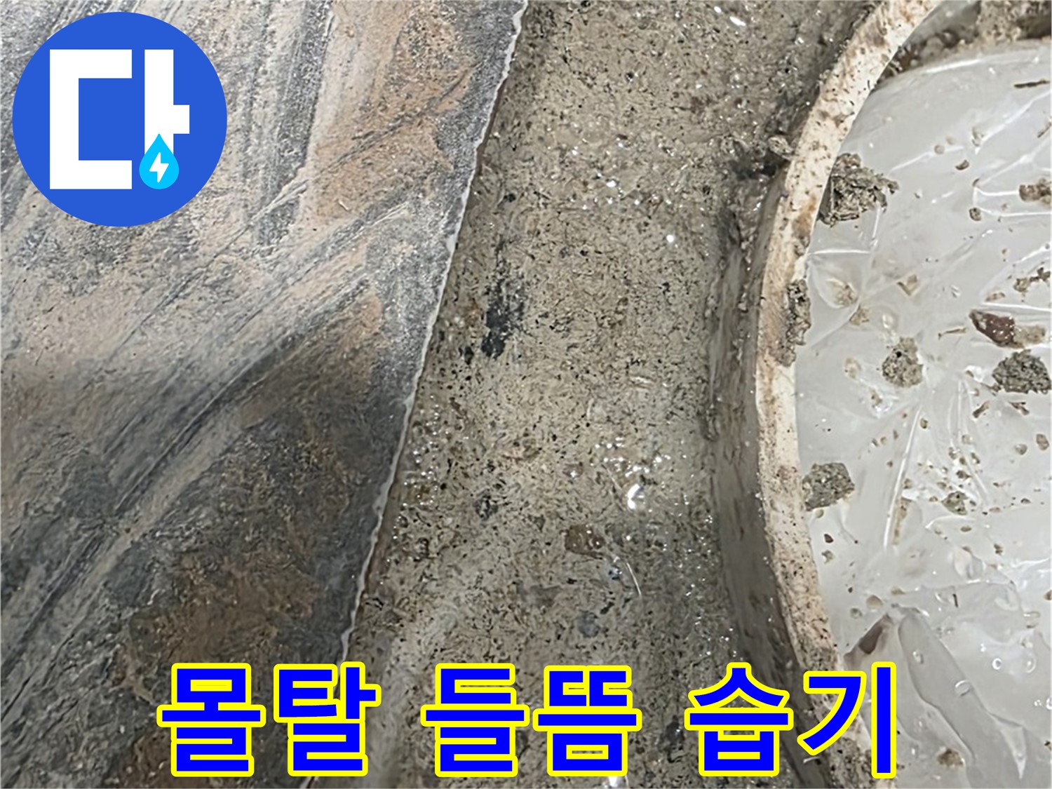유가 주변 몰탈 들뜸 - 습기 발견 - 누수 가능성 높음
