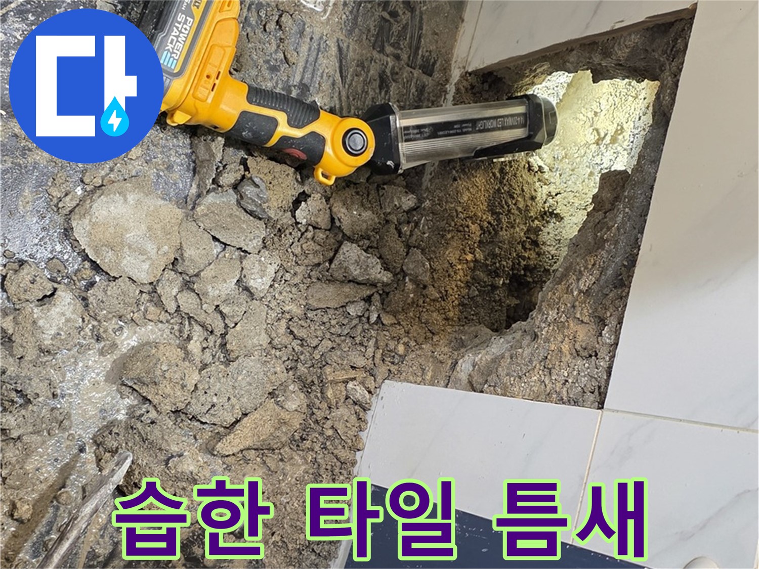노원구 중계동 현대5차 아파트 - 습한 타일 틈새, 누수 가능성을 진단합니다.