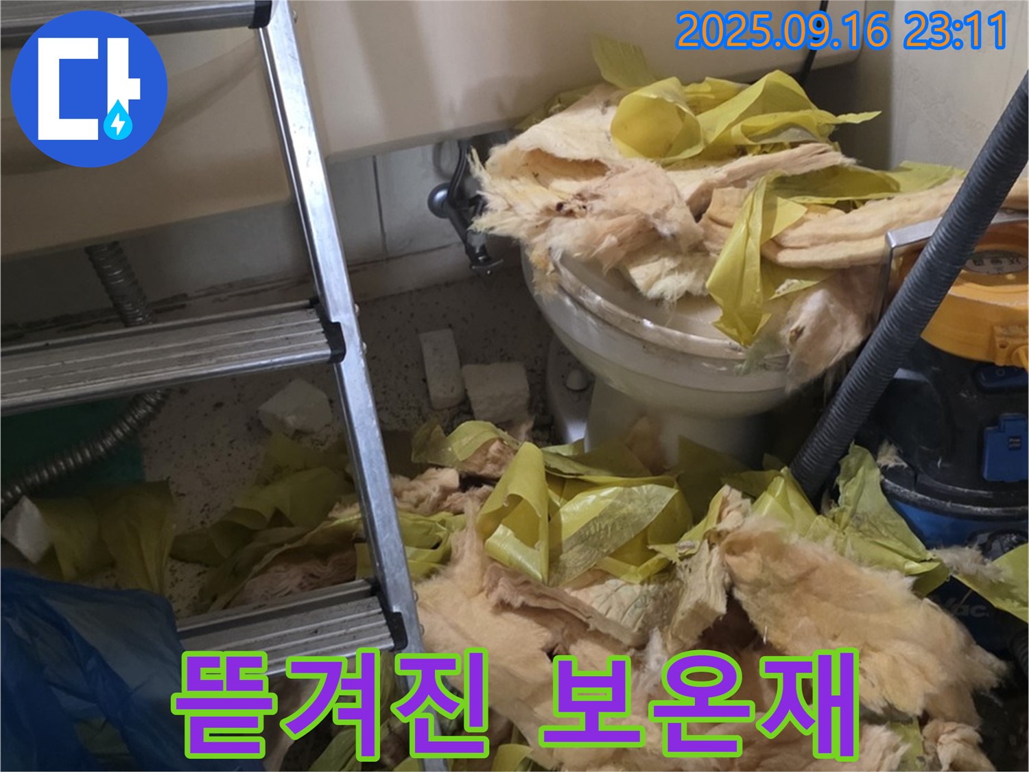 신사동 새절역 현대아파트 누수 현장 - 뜯겨진 보온재가 누수의 원인이었습니다 - 신속하게 해결하겠습니다.