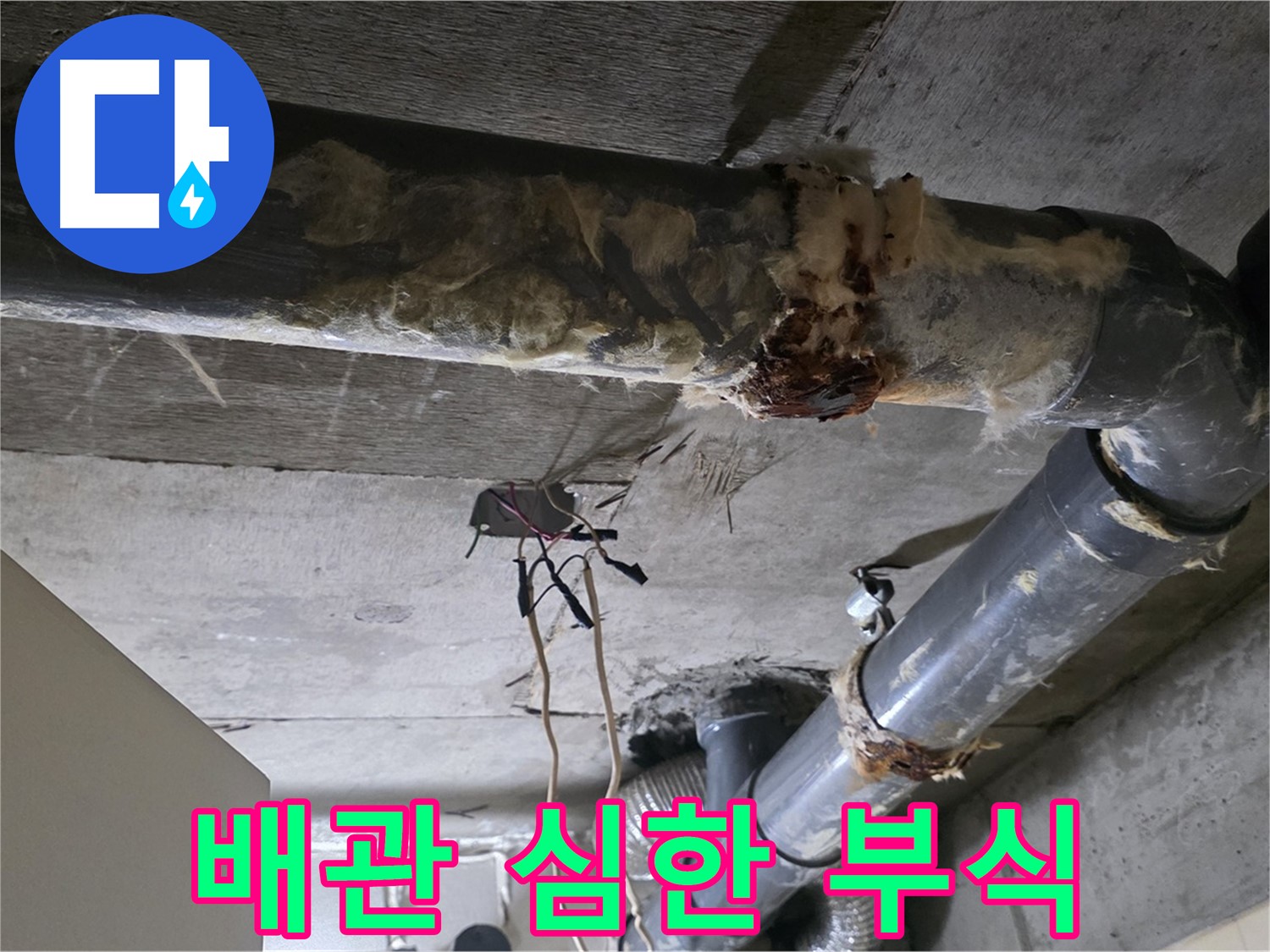 신사동 새절역현대아파트 누수 - 오수 배관 심각한 부식 상태