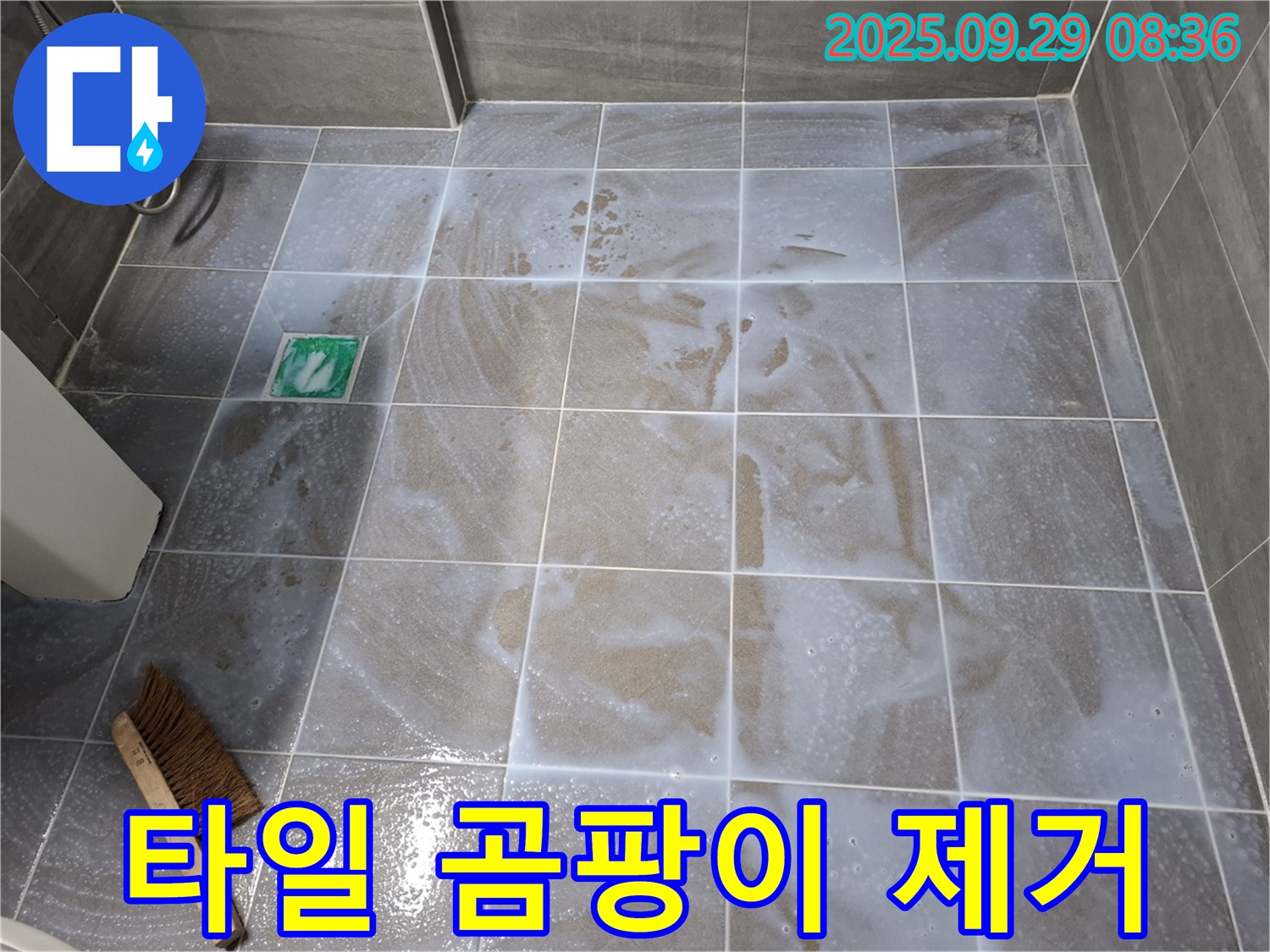 타일 틈새 - 곰팡이 제거로 깨끗하게