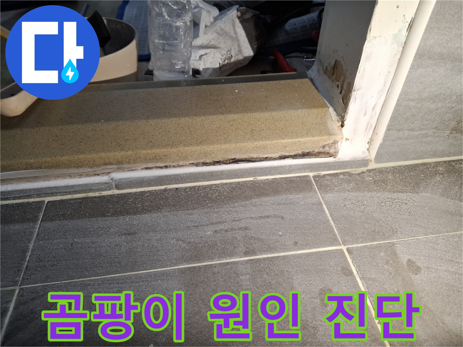 홍은빌라 욕실 문턱 곰팡이 발생 원인 진단 - 습한 환경과 누수가 곰팡이의 원인