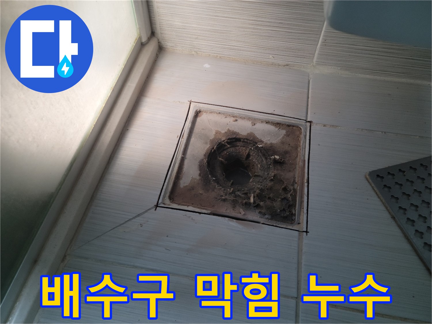 신창비바패밀리 욕실 배수구 - 심각한 막힘으로 인한 누수 가능성 증가