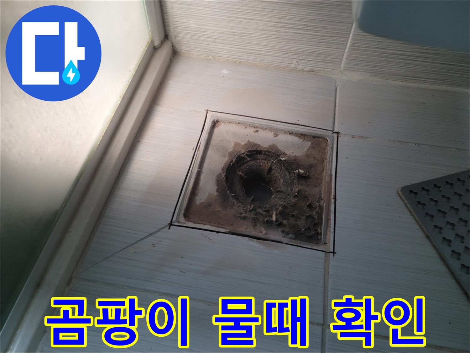 신창비바패밀리 욕실 배수구 주변 - 곰팡이와 물때 발견 및 누수 위험 증가