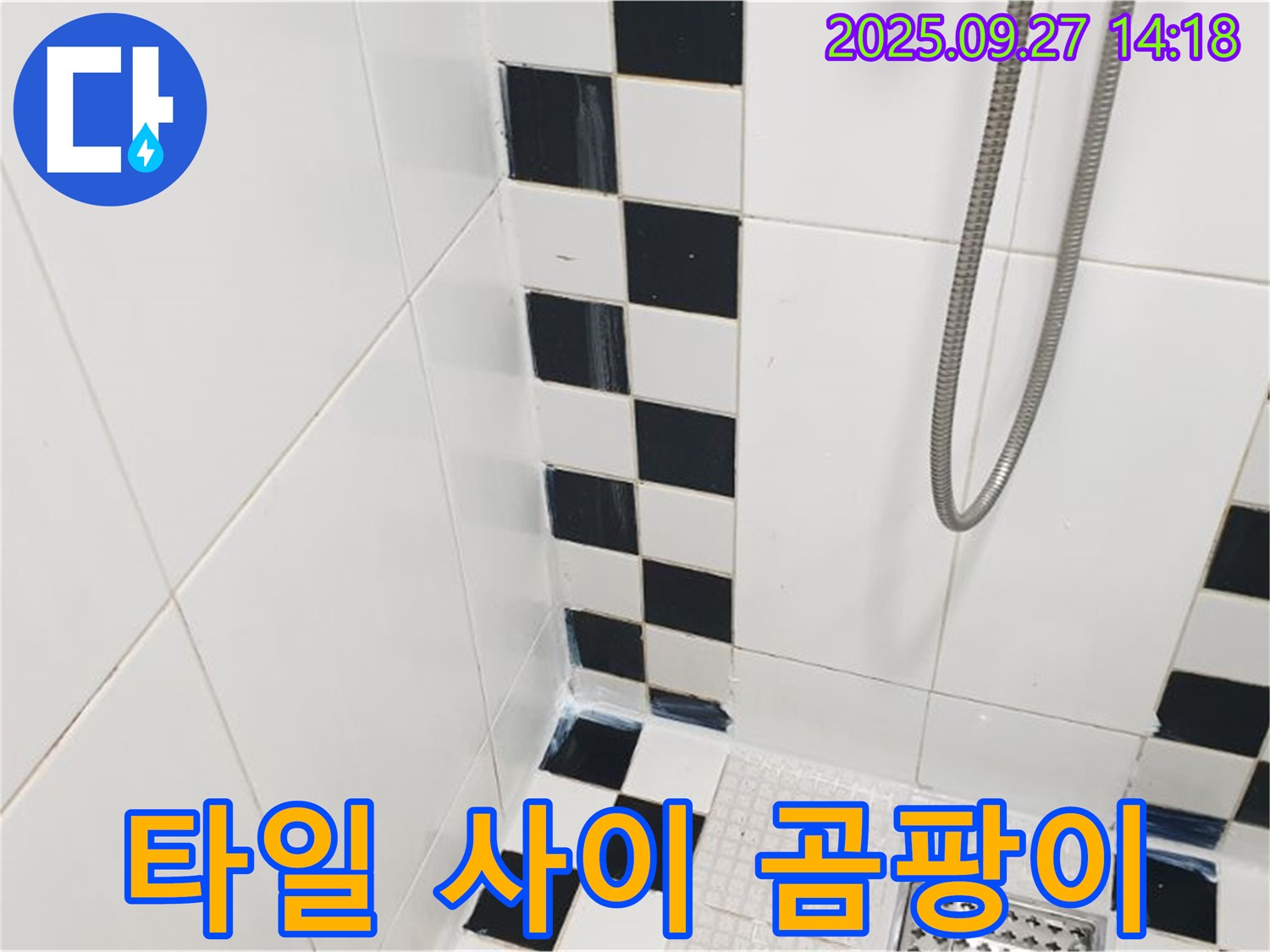 양주시 광적면 광석리 욕실 - 타일 사이 곰팡이 제거 및 실리콘 보수