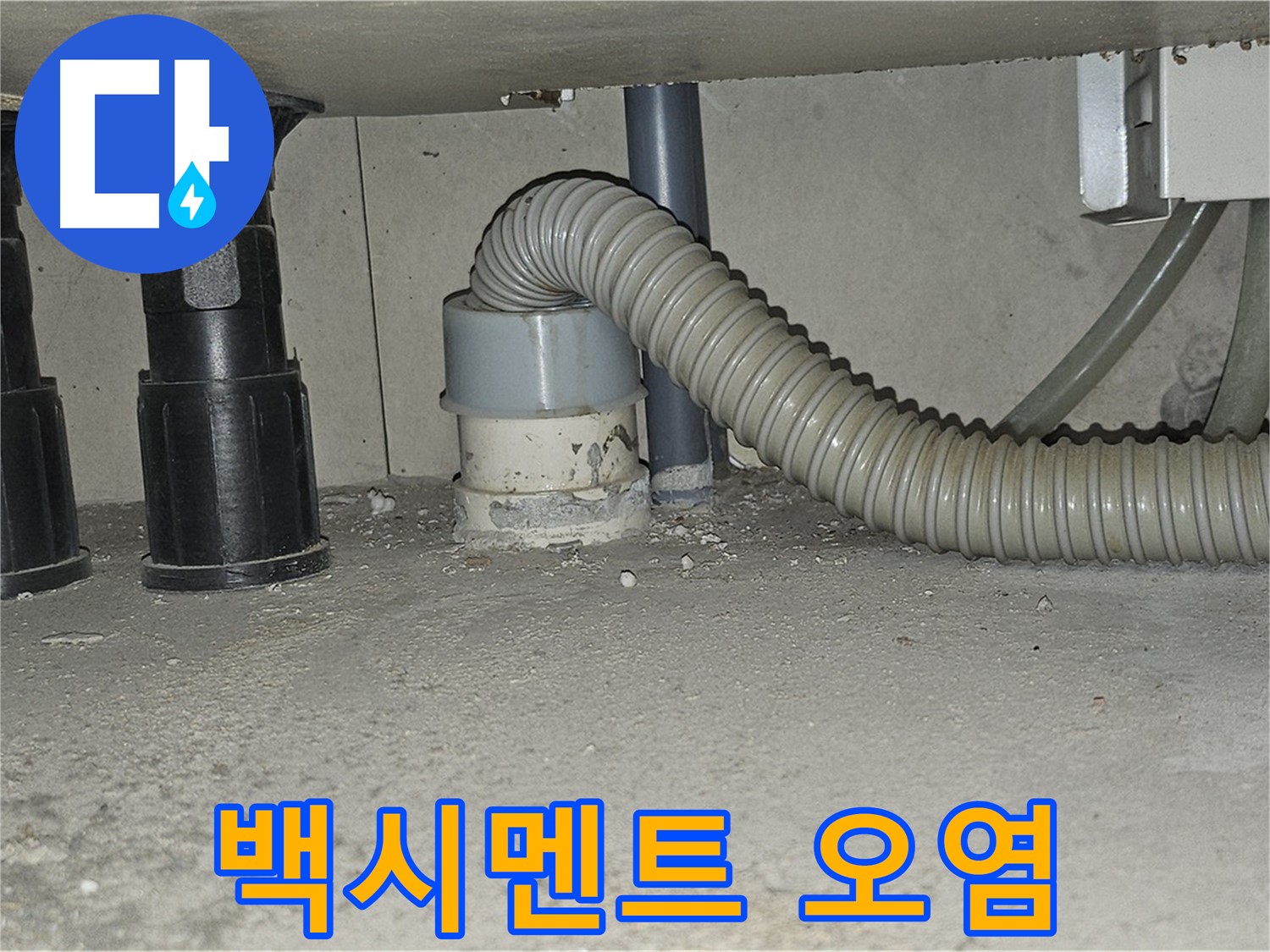 도봉동 누수 - 싱크대 하수구 주변 백시멘트 오염 심각