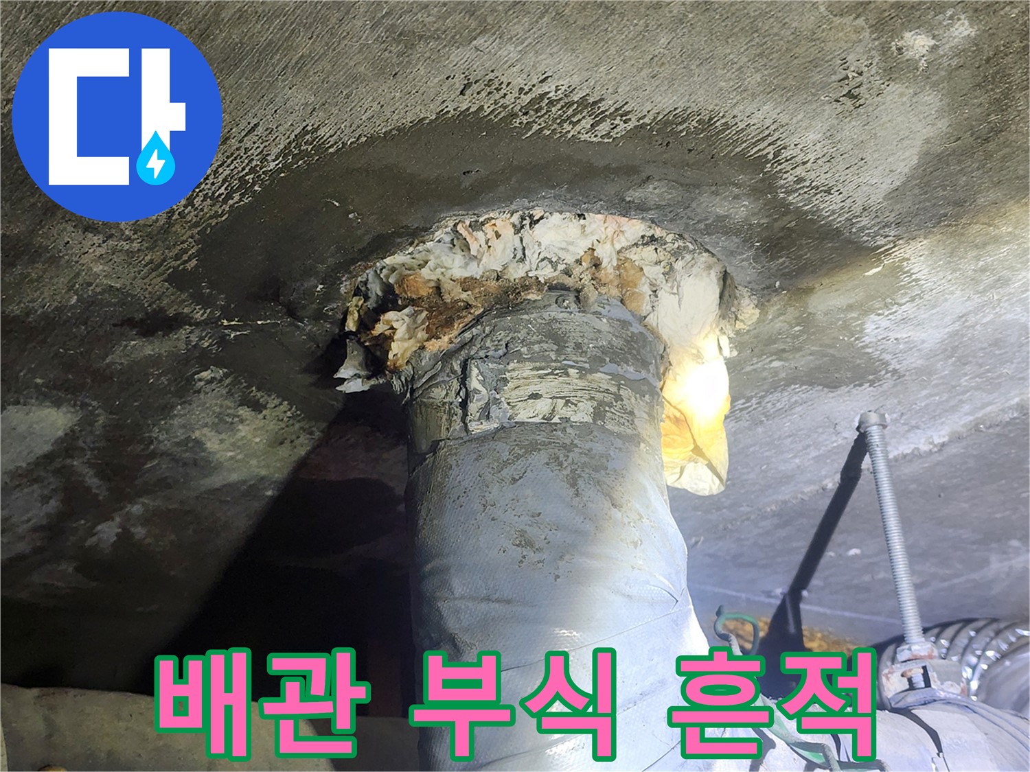 당산동 래미안1차 아파트 누수 - 배관 부식과 누수 흔적이 발견된 현장