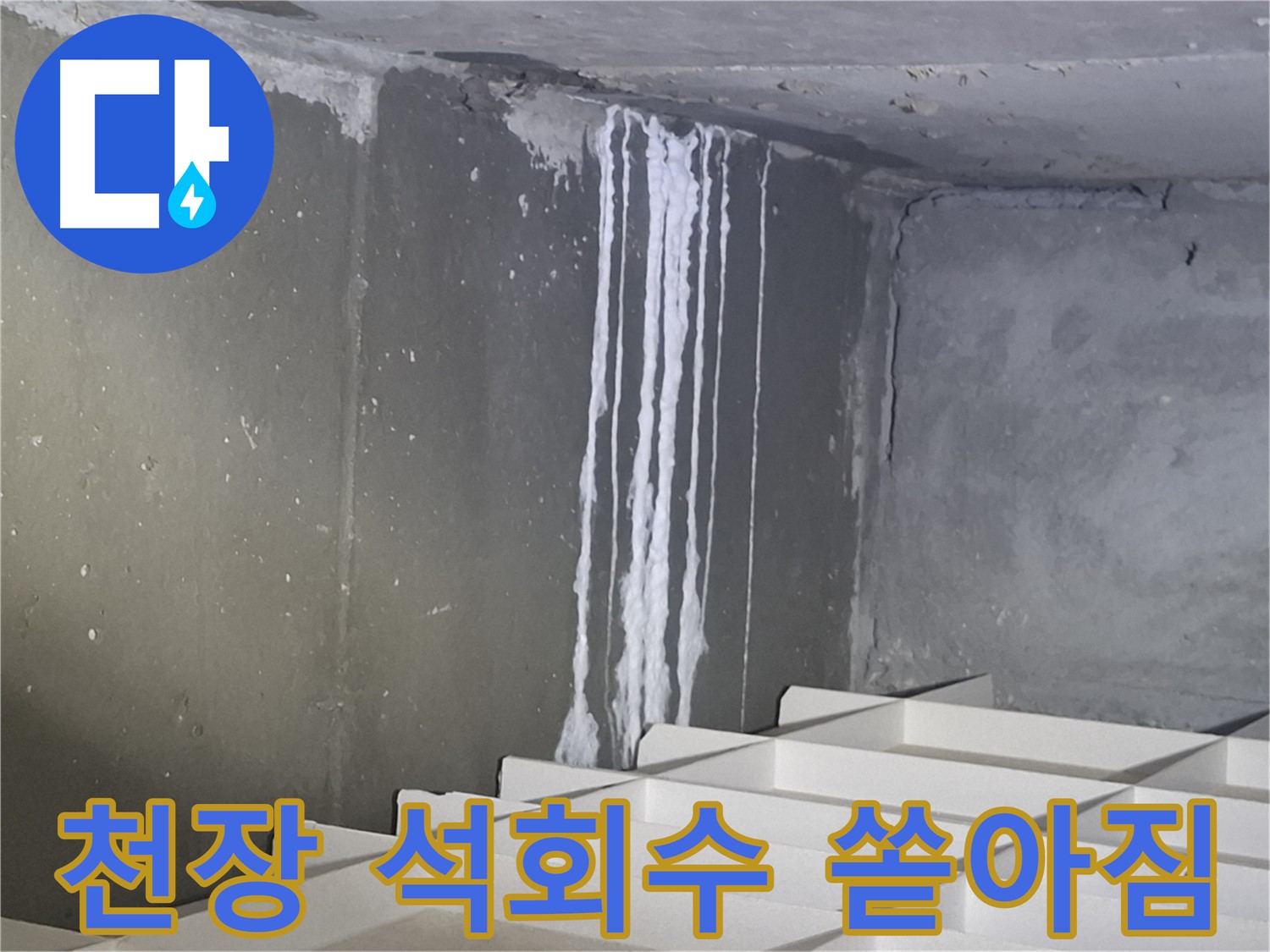 봇들마을2단지 아파트 누수 - 주차장 천장에서 석회수가 쏟아지는 심각한 상황