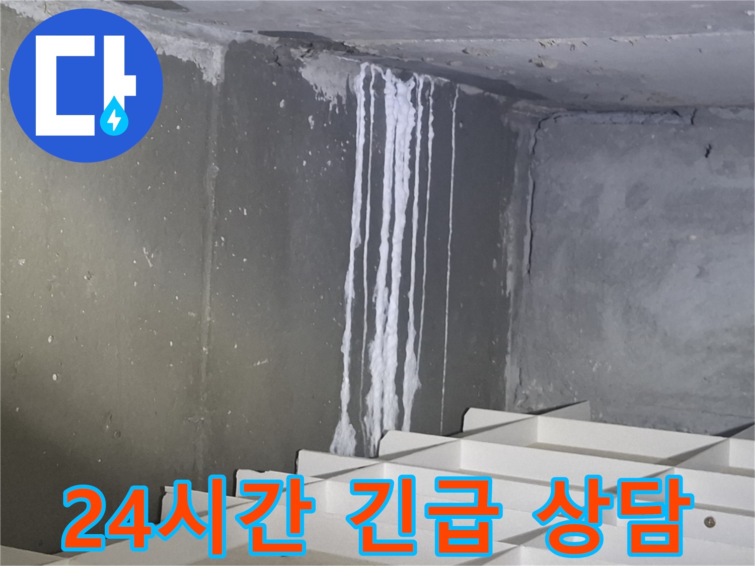 분당 봇들마을 아파트 - 지하 석회 누수, 24시간 긴급 상담 가능!