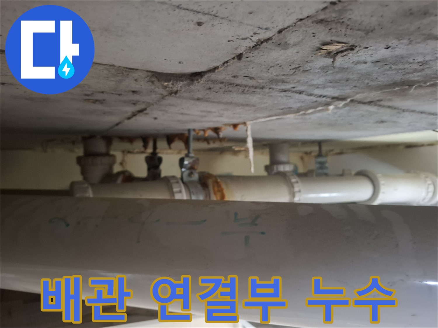 판교 봇들마을2단지 아파트 - 천장 배관 연결부 누수 확인