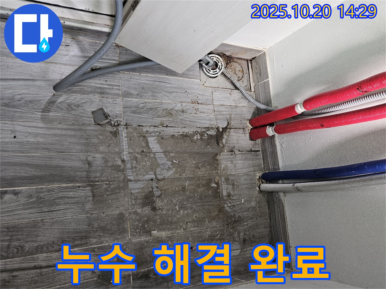 세탁실 누수 완벽 해결 - 쾌적하고 안전한 공간으로 변신했습니다.