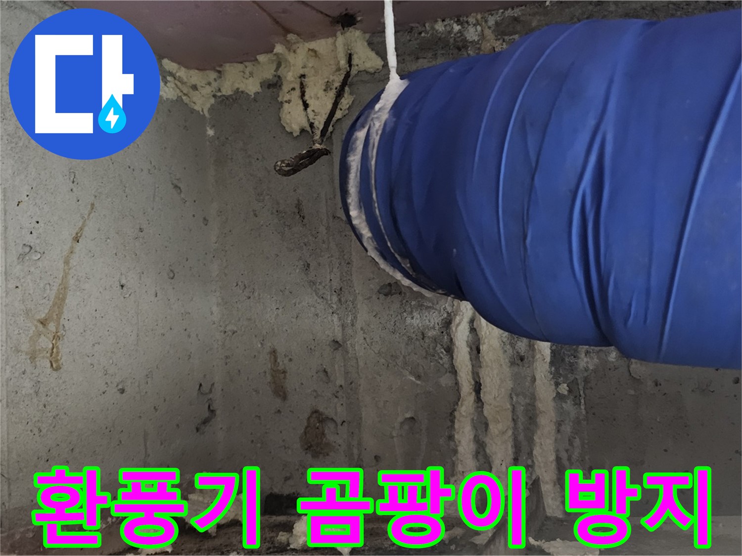 신월동 누수 - 환풍기 폼 충진으로 곰팡이 방지 효과