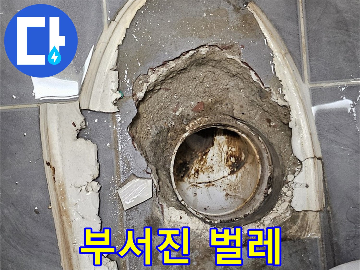 양천구 변기 누수 - 부서진 시멘트 벌레