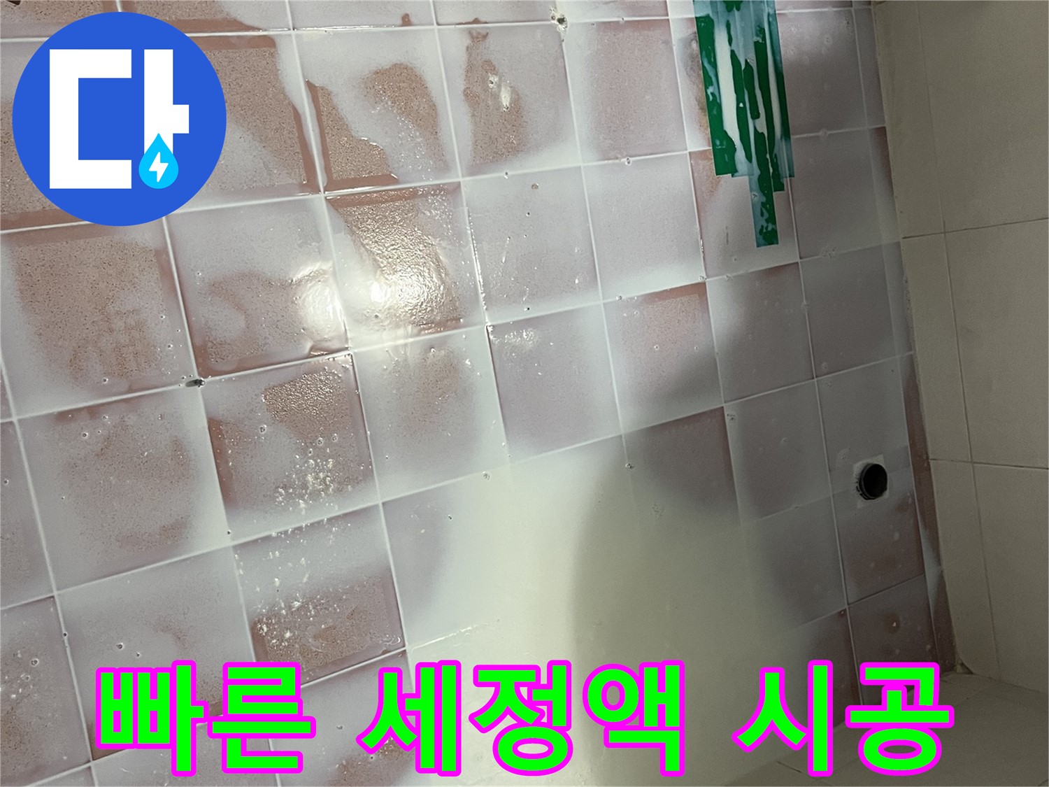 타일 틈새 곰팡이 - 빠른 세정액 시공으로 해결!