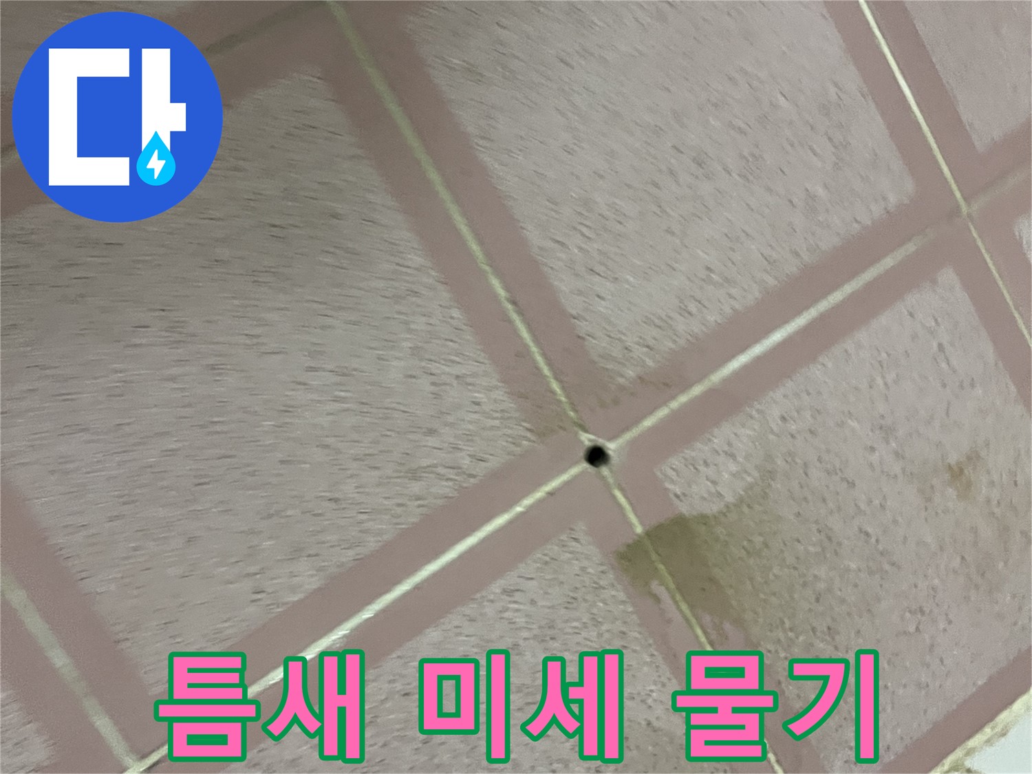 타일 틈새 미세한 물기 - 형제맨션 누수