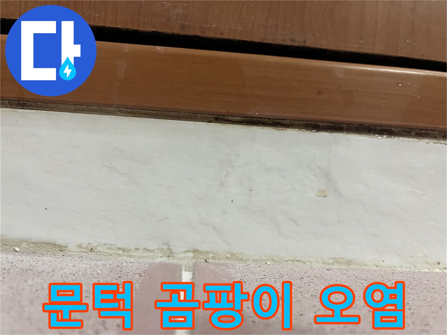 형제맨션빌 누수 - 문턱 주변 타일 틈새 곰팡이와 오염 심각