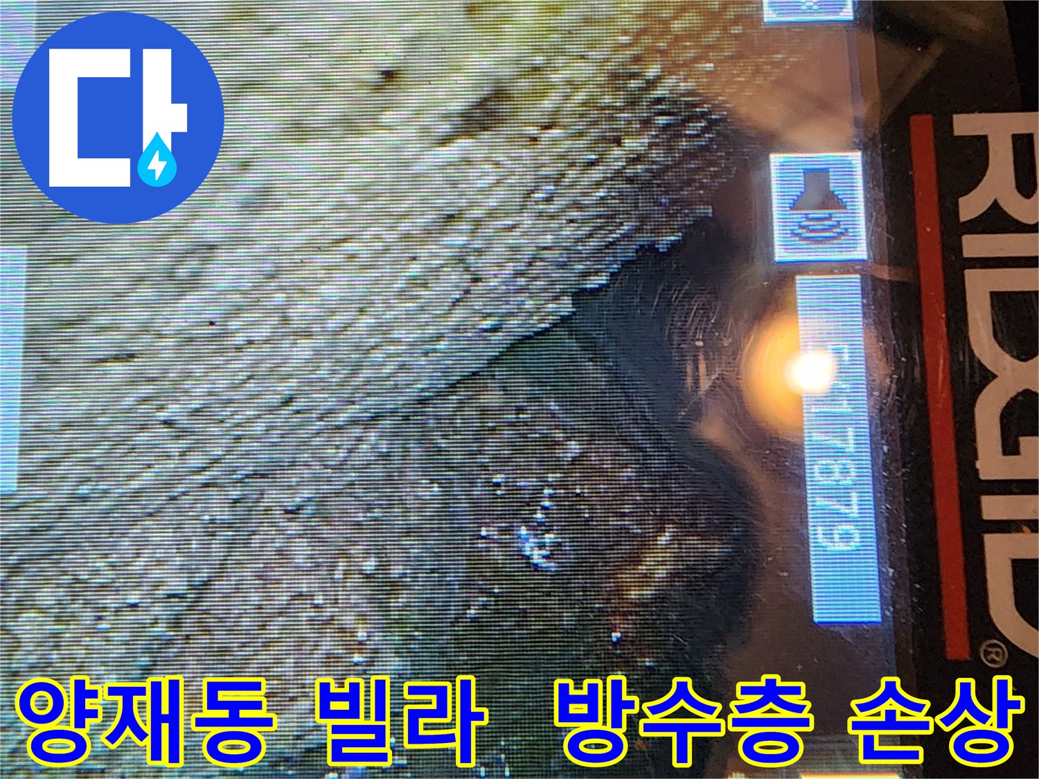 화장실 방수층 손상으로 인한 누수 - 내시경 검사 결과