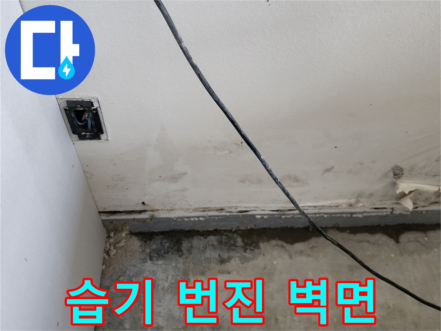 은현면-상가-벽면-하단-누수-흔적-사진
