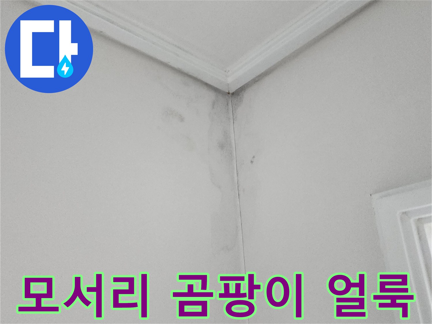 벽면 모서리 부근의-어두운 색상 오염 부위