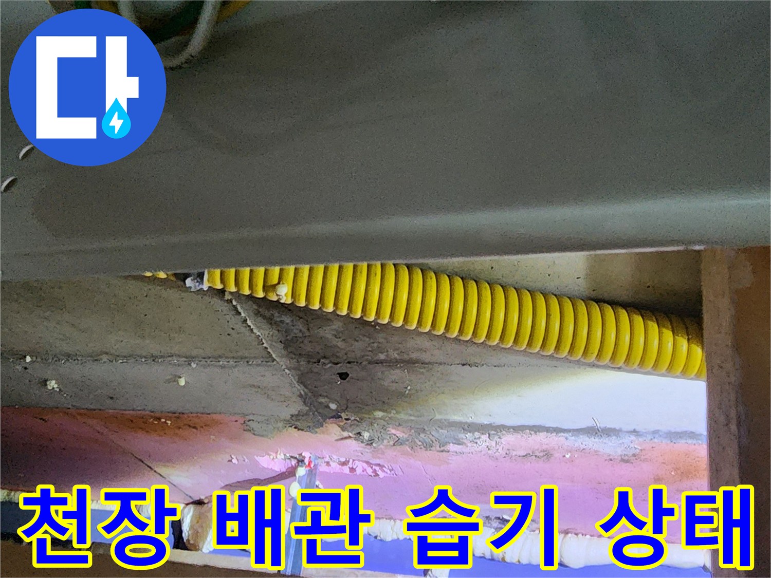 의정부 송산동 아파트-천장 내부 배관 주변의 습윤한 상태