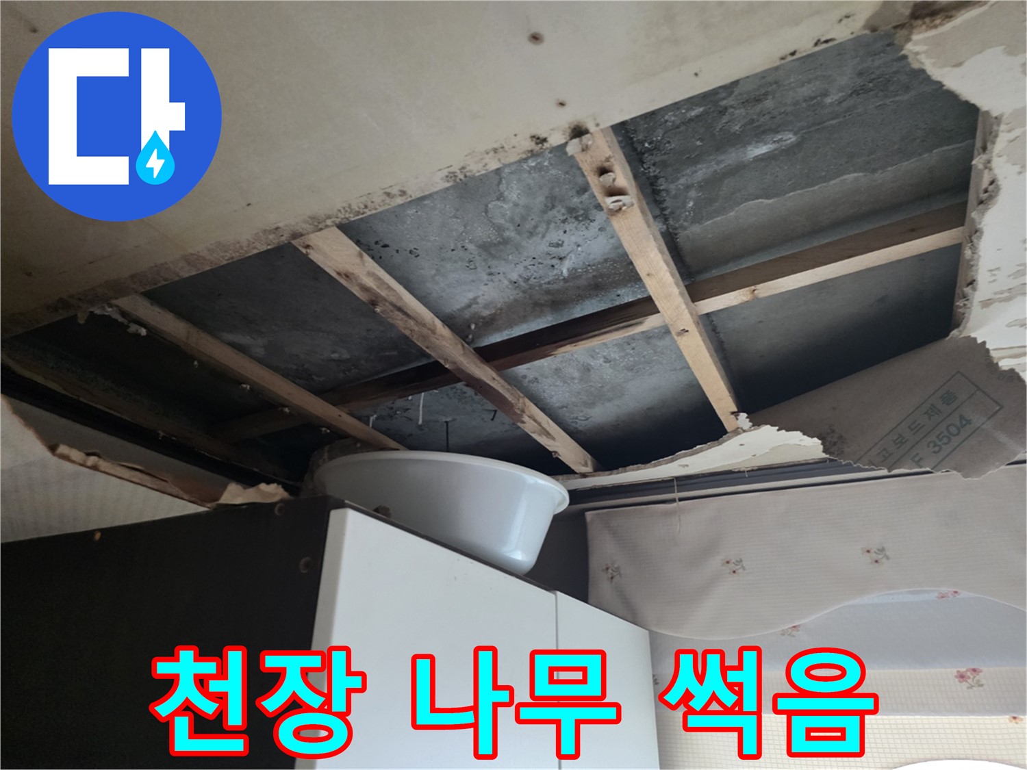 양화로 초원맨션 천장 누수 - 나무 썩음 및 곰팡이 발생
